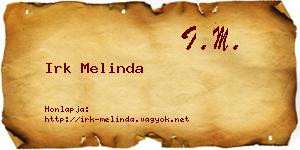 Irk Melinda névjegykártya