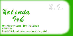 melinda irk business card
